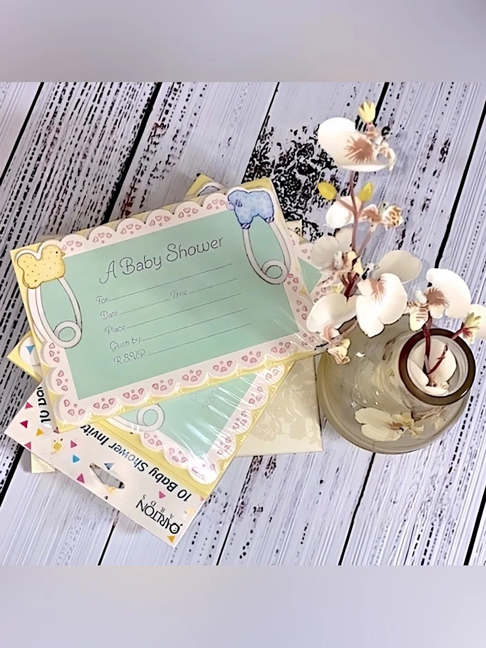 NWT Vintage Carlton Cards Baby Shower Invitations NOS Sealed (20 Total)